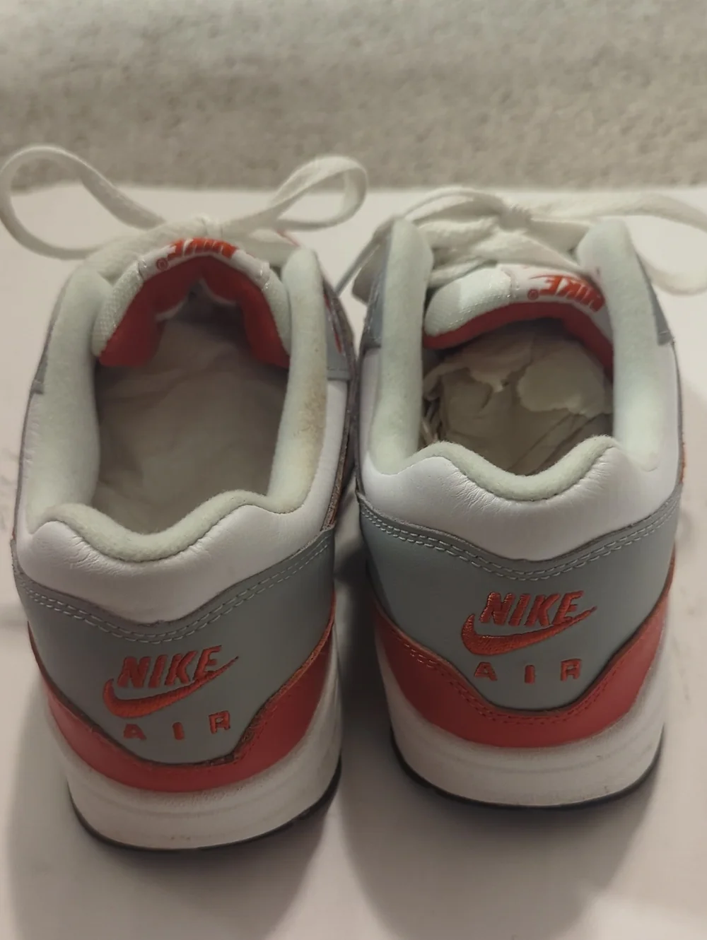 Nike Kids White, Gray & Orange Air Max Sneakers